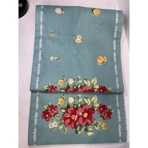 Pioneer Woman Sweet Romance Table Runner 14"x70" Reversible Floral Aqua New
